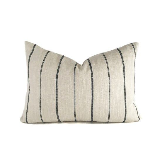 Cream and Black Farmhouse Stripe Pillow Cover  No405xx  | Etsy | Etsy (US)