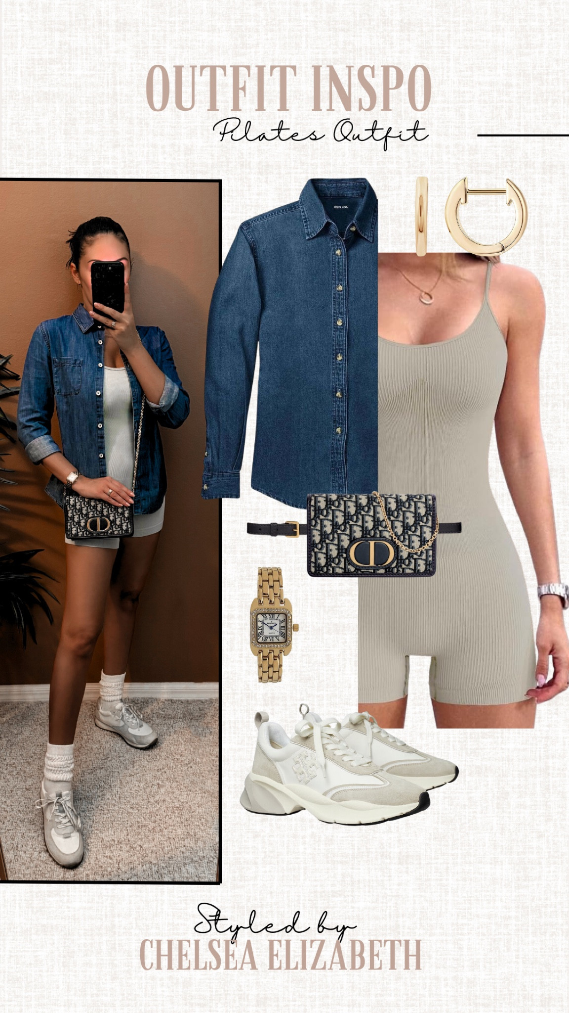 Pilates Outfit

🩶 Reviews on all products! 
• Amazon Denim shirt - S
• Amazon women grey exercise romper - S
• Walmart Louis Vuitton Designer Inspired Shoulder Bag 
• Dior 
• Amazon gold biggie earrings 
• Tory Burch Trainers - 8

Old Money Fall Outfit | Classy Fall Outfit | Fall Neutrals | Fall Chic | Chic Fall Outfits | Fall Outfits Petite | Fall Outfits Women | Fall Capsule Wardrobe | Fall Casual Outfits | Fall Travel Outfit | Fall Vacation Outfits | Fall Outfits | Fall Fashion | Fall Style | Fall OOTD | Fall Looks | Fall Outfit Ideas | Fall Outfit Inspo | Workout Outfit | Athletic Outfits | Athleisure Outfits | Athleisure Outfits Amazon | Gym Outfit | Sneaker Outfit | Sporty Outfit | School Drop Off Outfit | Theme Park Outfit | Yoga Outfit |  Jumpsuit Outfit | Travel Outfit | Travel Outfit Amazon | Airport | Airport Looks | Airport Style | Airport Travel | Airport Fashion | Airport Outfit Amazon | Airport Travel Outfit Amazon | Amazon Airport Outfits | Fall Airport Outfit | Fall Airport Outfit | Airplane Outfit | Airplane Travel Outfit | Plane Outfit | Comfy Outfit | Cozy Outfit | Lounge Outfits |

#LTKSeasonal #LTKItBag #LTKShoeCrush
#LTKActive #LTKFitness

#LTKOver40 #LTKFindsUnder100 #LTKStyleTip