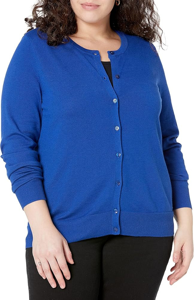 Amazon Essentials Women's Lightweight Crewneck Cardigan Sweater (Available in Plus Size) | Amazon (US)