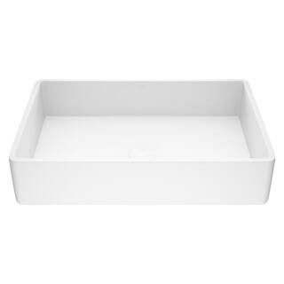 VIGO Matte Stone Magnolia Composite Rectangular Vessel Bathroom Sink in White VG04010 - The Home ... | The Home Depot