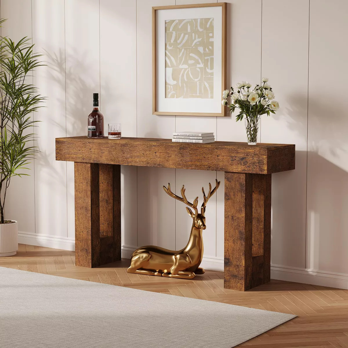 63" Console Table, Farmhouse Narrow Entryway Table , Long Sofa Table, Console Tables for Entryway | Target