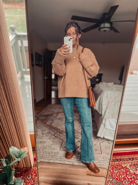 size small in the sweater. Jeans are almost sold out so linked similar. My boots are old so I linked a few other options. 

#LTKstyletip #LTKSeasonal #LTKfindsunder50