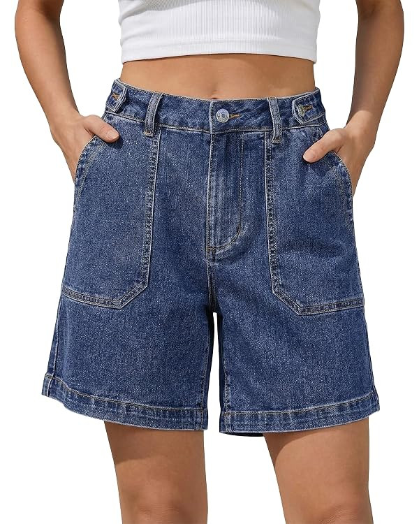 luvamia Jean Shorts for Women Adjustable Waist Jorts Wide Leg Denim Shorts | Casual Jorts Style, ... | Amazon (US)