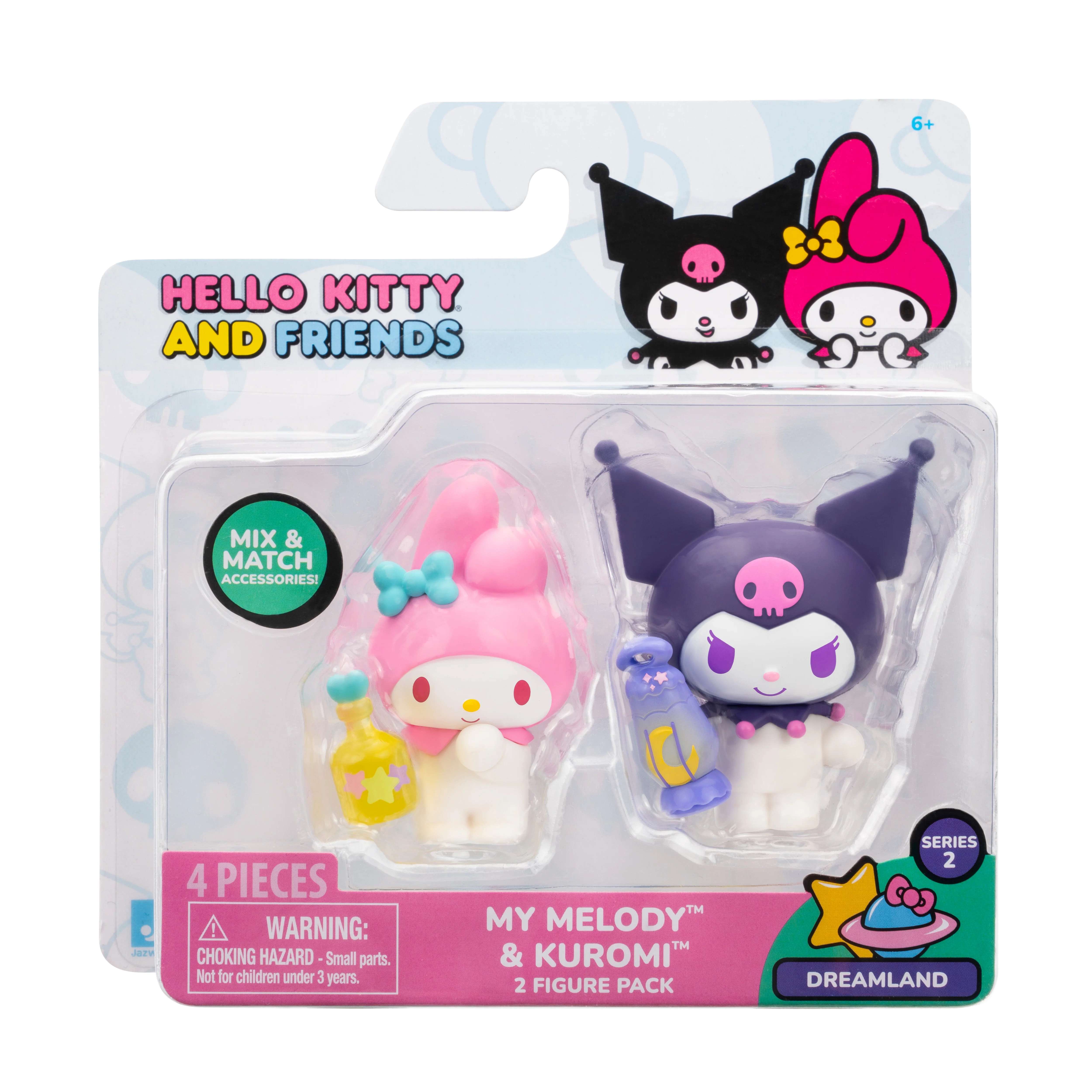 Hello Kitty and Friends Dreamland 2 Figure Pack - 2 inch My Melody and Kuromi Figures with Two Ac... | Walmart (US)