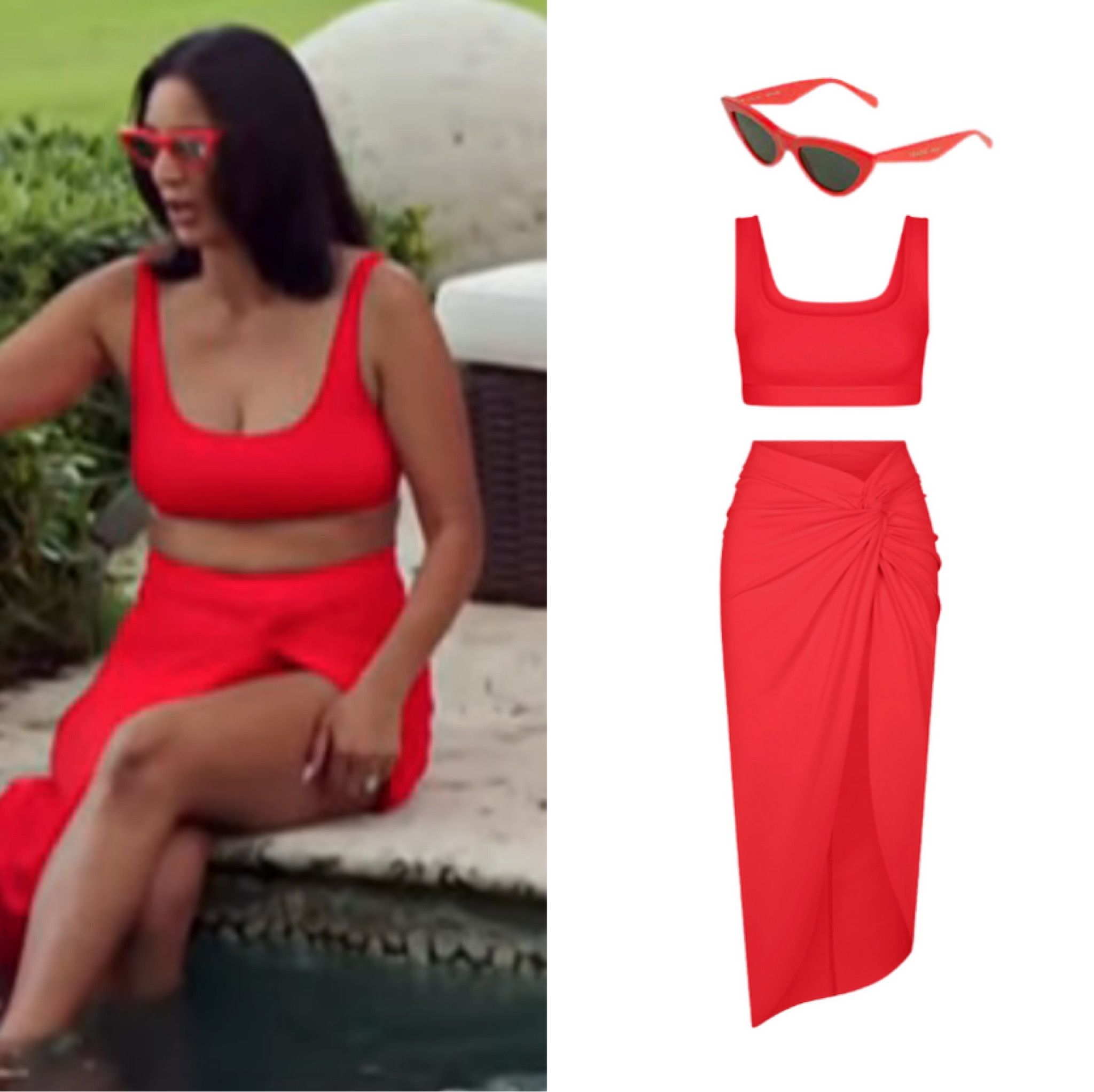 Jessel Taank’s Red Cover Up Skirt