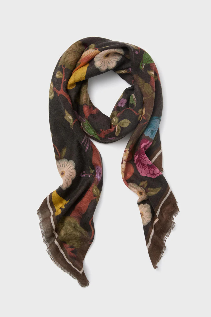 Baroque Floral Silk Cashmere Blend Large Scarf | Tuckernuck (US)