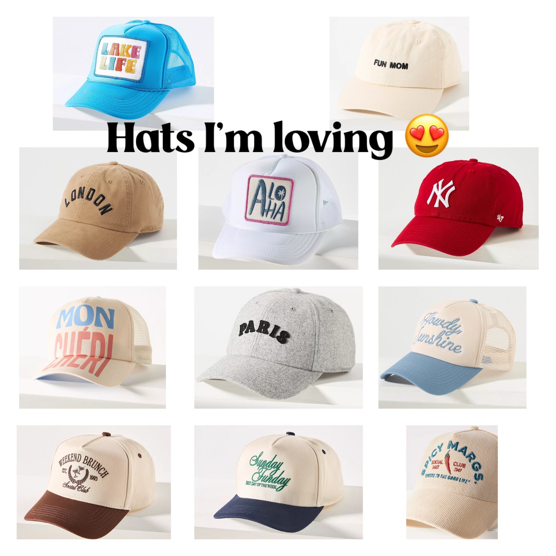 I love hats and these are so cute!! 

#LTKMidsize #LTKTravel #LTKFindsUnder50