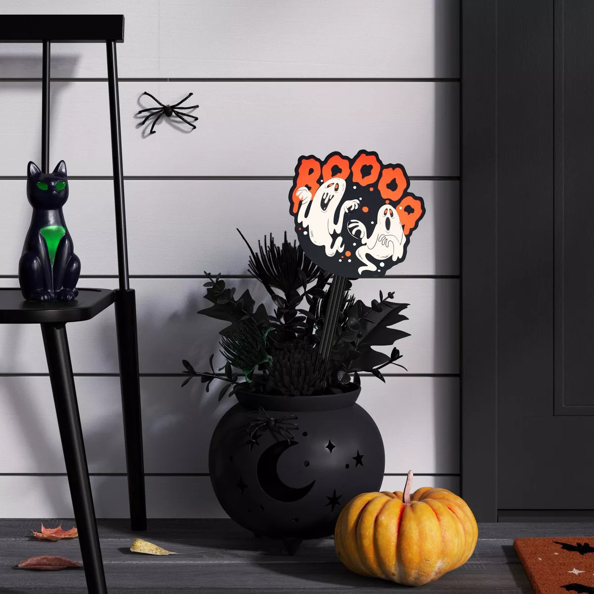 9" Large Metal Cauldron Planter Halloween Decorative Prop Black - Hyde and EEK! Boutique™ | Target