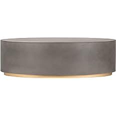 Armen Living Anais Modern Oval Coffee Table, Grey Concrete and Brass | Amazon (US)