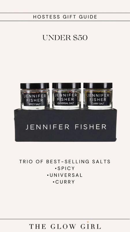 Trio of best-selling salts by designer Jennifer Fisher. Includes Spicy, Universal,  and Curry flavors that are so yummy! Such a nice #hostessgift this #holidayseason 

Check out my full Hostess Gift Guide collection with my favorite picks from Amazon and beyond. 

#giftguide #homegoods #giftsunder50

#LTKGiftGuide #LTKHoliday #LTKhome