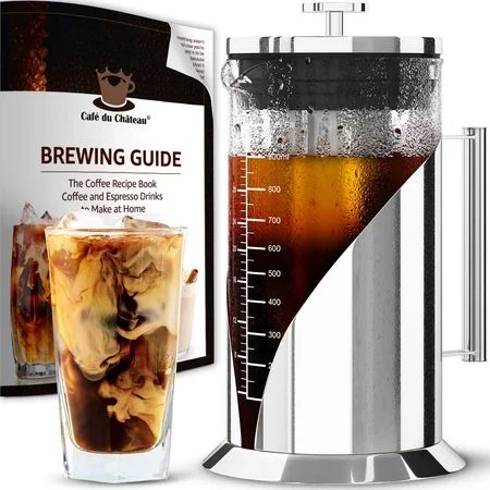 Cafe du Chateau Cold Brew Coffee Maker - 34 Ounces - Cold Brew Maker Machine Kit - Glass Pitcher for | Walmart (US)