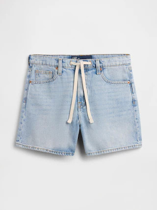 SuperSoft Drawstring Denim Midi Shorts | Gap Factory