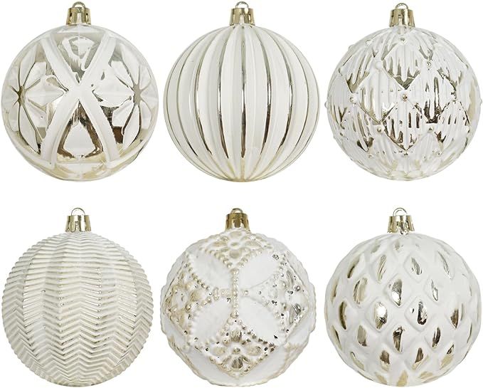 XmasExp Vintage Rustic Christmas Ball Ornaments Sets, 3.15” Plastic Farmhouse Distressed Tree D... | Amazon (US)