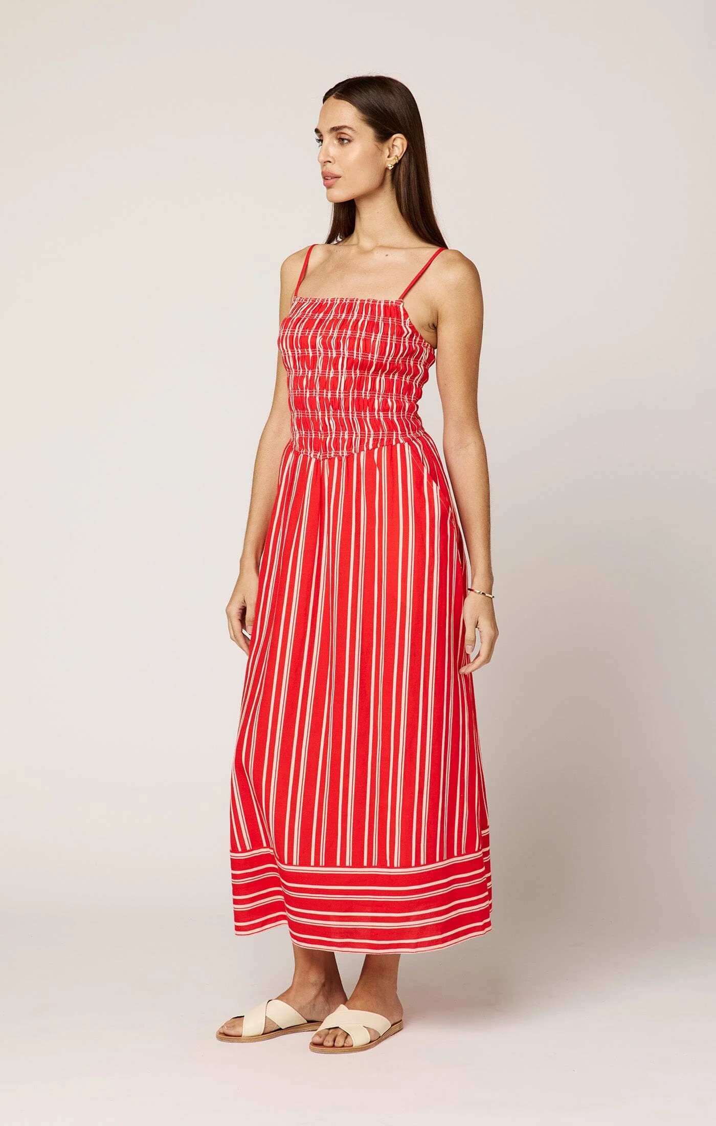 Cleobella - Lacey Ankle Dress - Poppy Red/ Ivory | Jones & Daughters