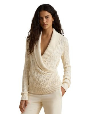 Cable Knit Shawl Collar Sweater | Bloomingdale's (US)