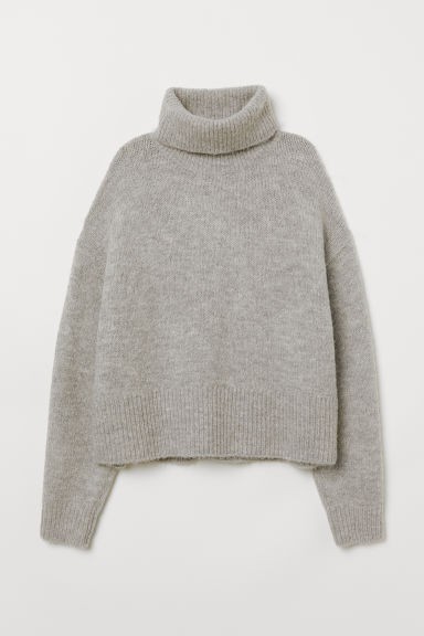 H & M - Knit Turtleneck Sweater - Gray | H&M (US + CA)
