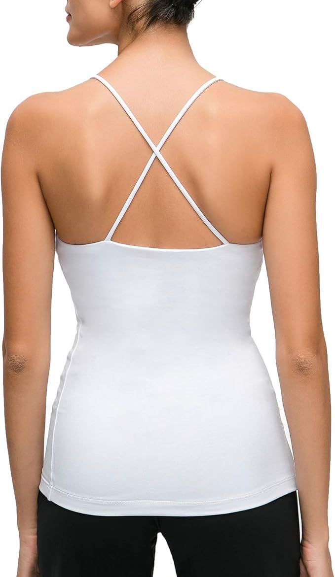 Lemedy Workout Tank Top Built in Bra Strappy Back Yoga Activewear for Women | Amazon (US)