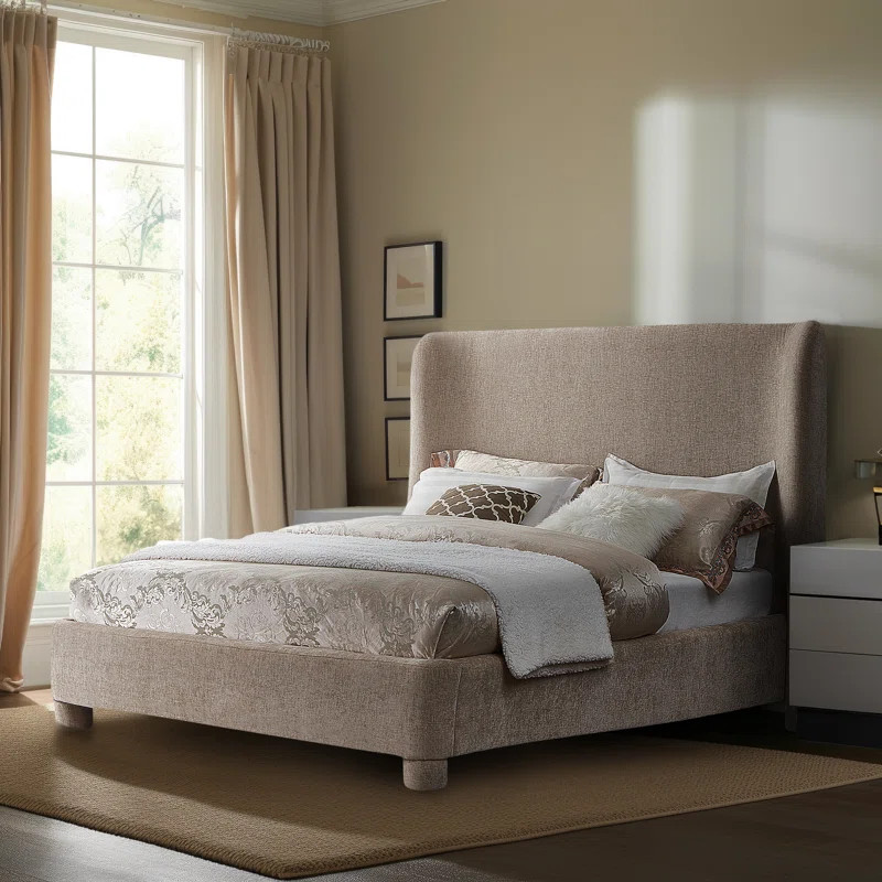 Hridhaan Upholstered Unfinished Wingback Bed | Wayfair North America