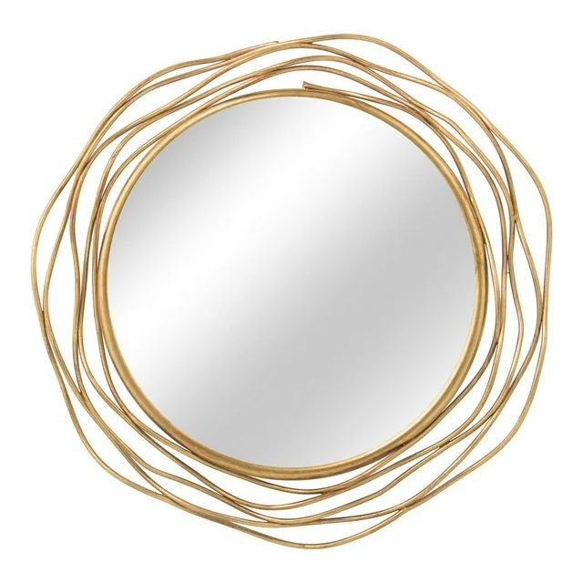 Talise Gold Round Metal Modern Wall Mirror | Walmart (US)