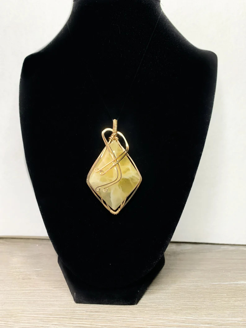 Honey Comb Calcite Pendant | Etsy (US)