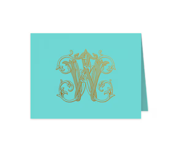 Monogrammed stationery, Foil stamped stationery, Personalized stationery set, Monogram folded not... | Etsy (US)