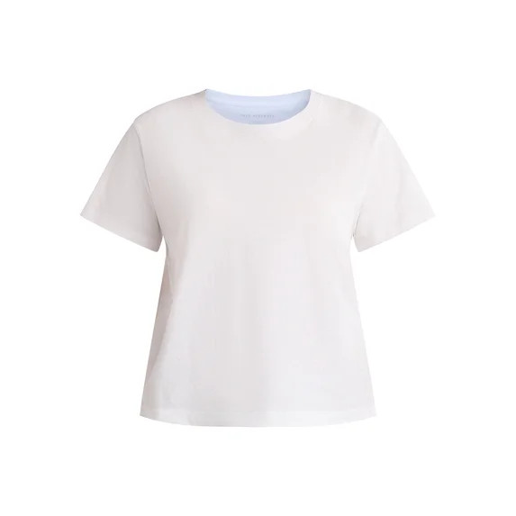 Free Assembly Women's and Women's Plus Cotton Cropped Boxy Tee with Short Sleeves, Sizes XS-4X | Walmart (US)