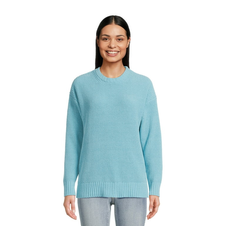 Time and Tru Women's Long Sleeve Chenille Pullover Crewneck Sweater | Walmart (US)
