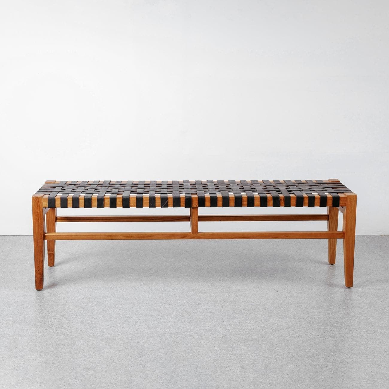 Porfirio Woven Strap Bench | France and Son