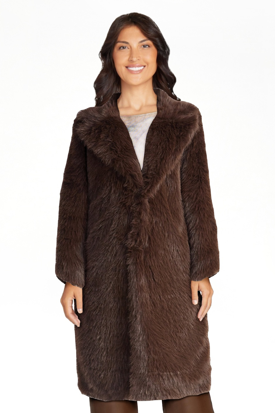Madden NYC Women's Oversized Faux Fur Coat, Sizes XS-XXXL | Walmart (US)