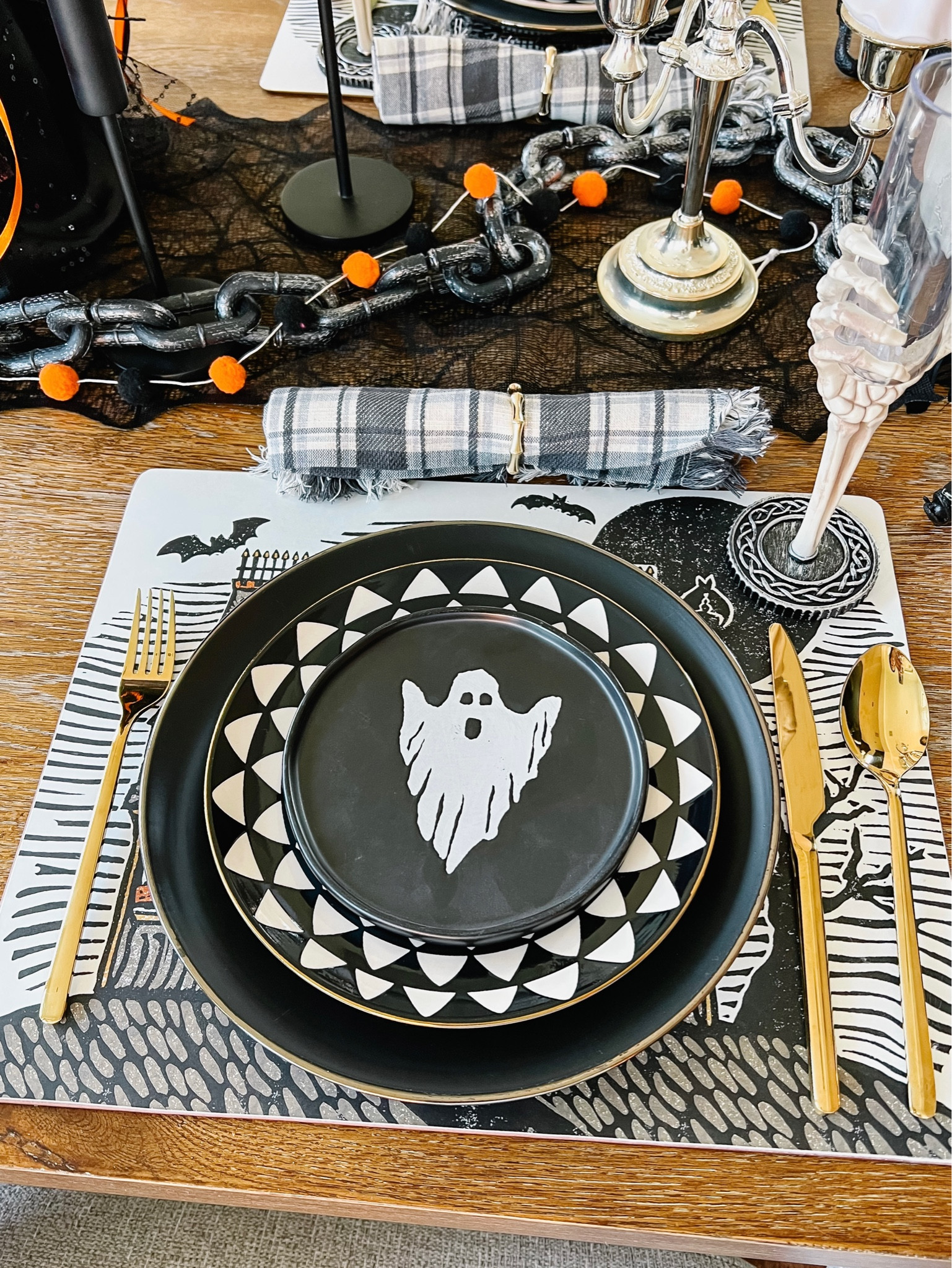 Halloween tablescape up close! I love a spooky entertaining opportunity!! 

Ghost skeleton 

#LTKHoliday #LTKHalloween #LTKSeasonal