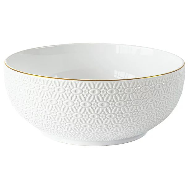 Sofia Home Embossed White Stoneware Serve Bowl by Sofia Vergara - Walmart.com | Walmart (US)