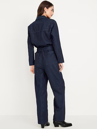 Long-Sleeve Denim Jumpsuit | Old Navy (US)