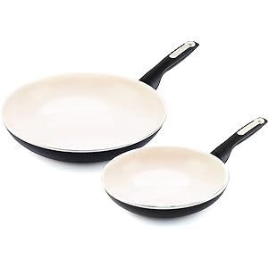 GreenPan Rio Healthy Ceramic Nonstick, Frying Pan Set, 8" and 10", Black | Amazon (US)