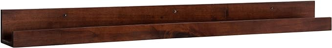 Kate and Laurel Levie Modern Floating Wall Shelf Picture Frame Holder Ledge, Dark Walnut Brown | Amazon (US)
