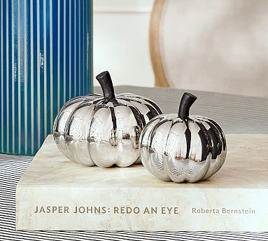 Brandon Maxwell Silver Pumpkins - Set of 2 | Pottery Barn (US)