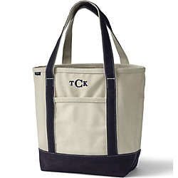 Medium Natural Open Top Canvas Tote Bag | Lands' End (US)