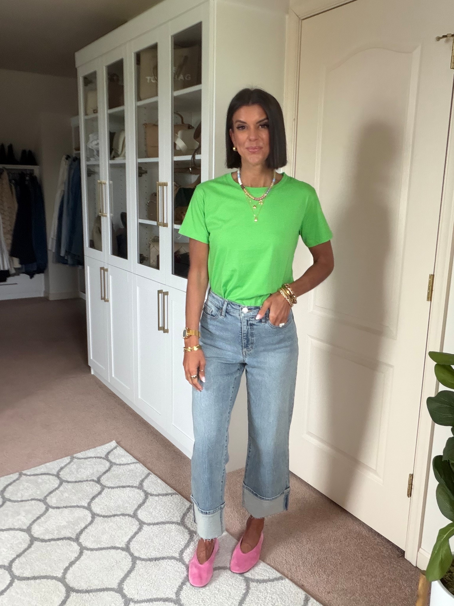 Walmart tee size xs 
Jeans tts and on sale for $19!

#LTKSaleAlert #LTKmomlife #LTKgrwm