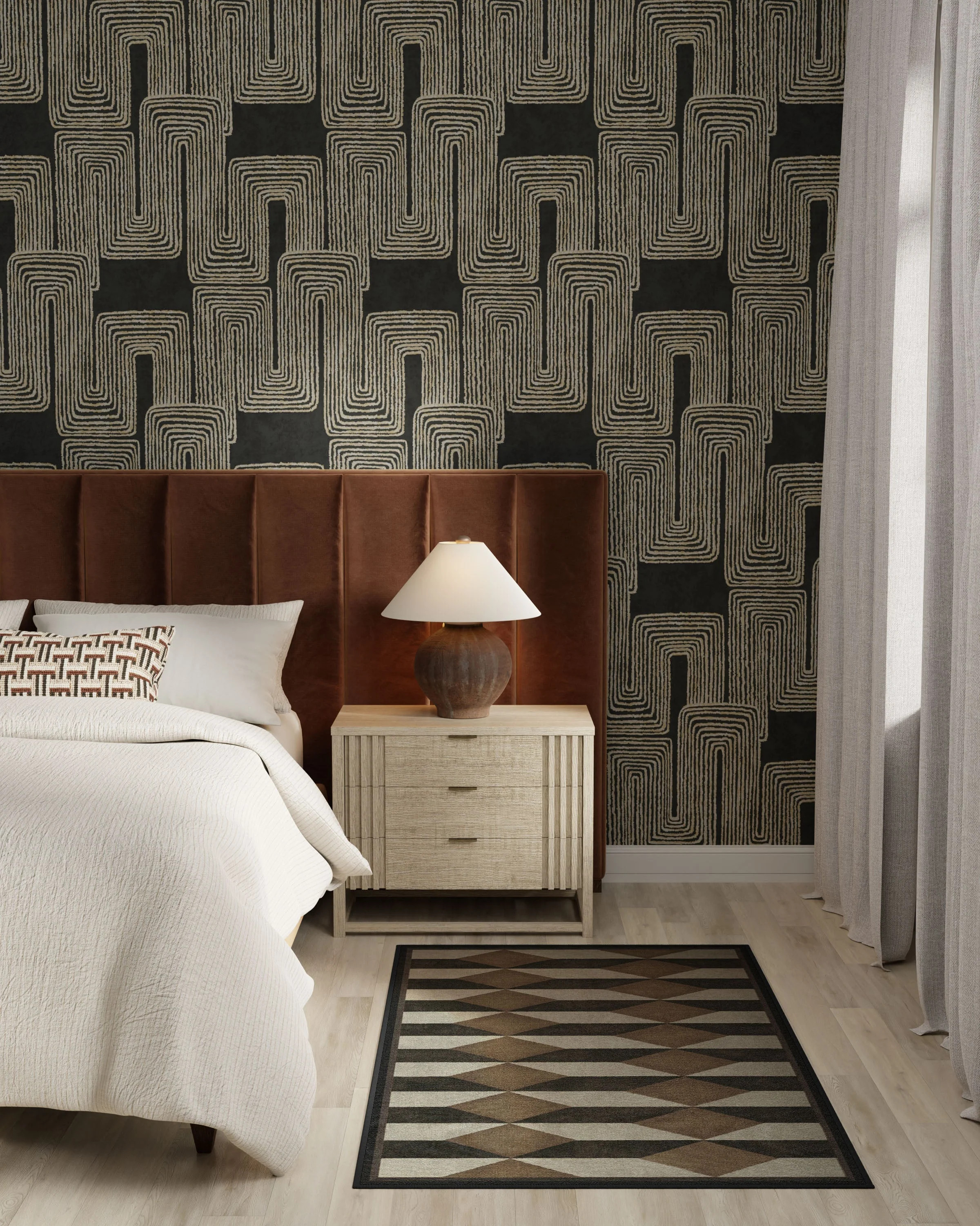 Oak Black & Camel Rug | Ruggable