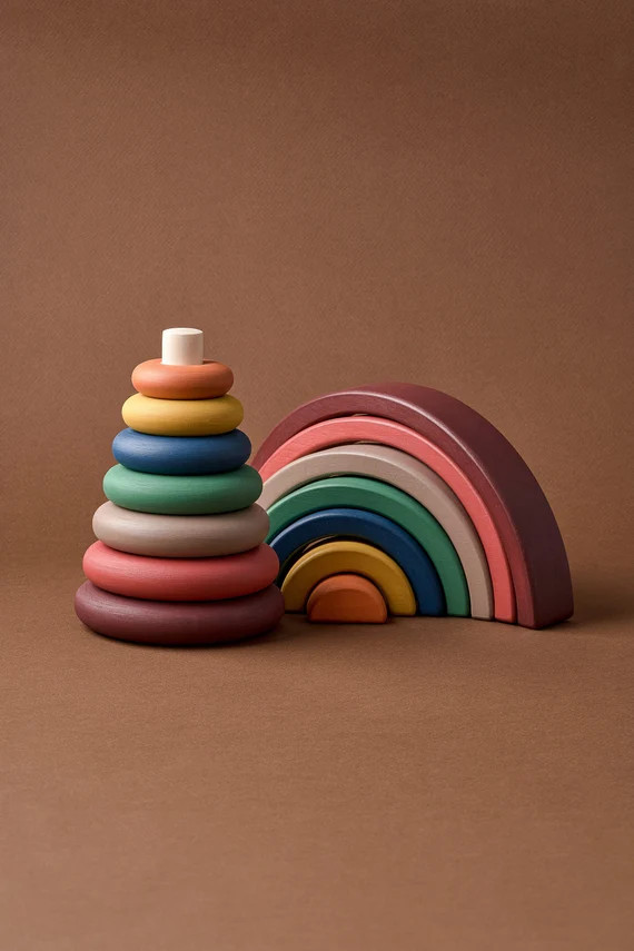 Montessori Toys 1 Year Old Wooden Baby Toys Wooden Rainbow | Etsy | Etsy (US)
