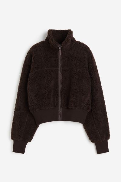 Zip-through teddy top | H&M (UK, MY, IN, SG, PH, TW, HK)