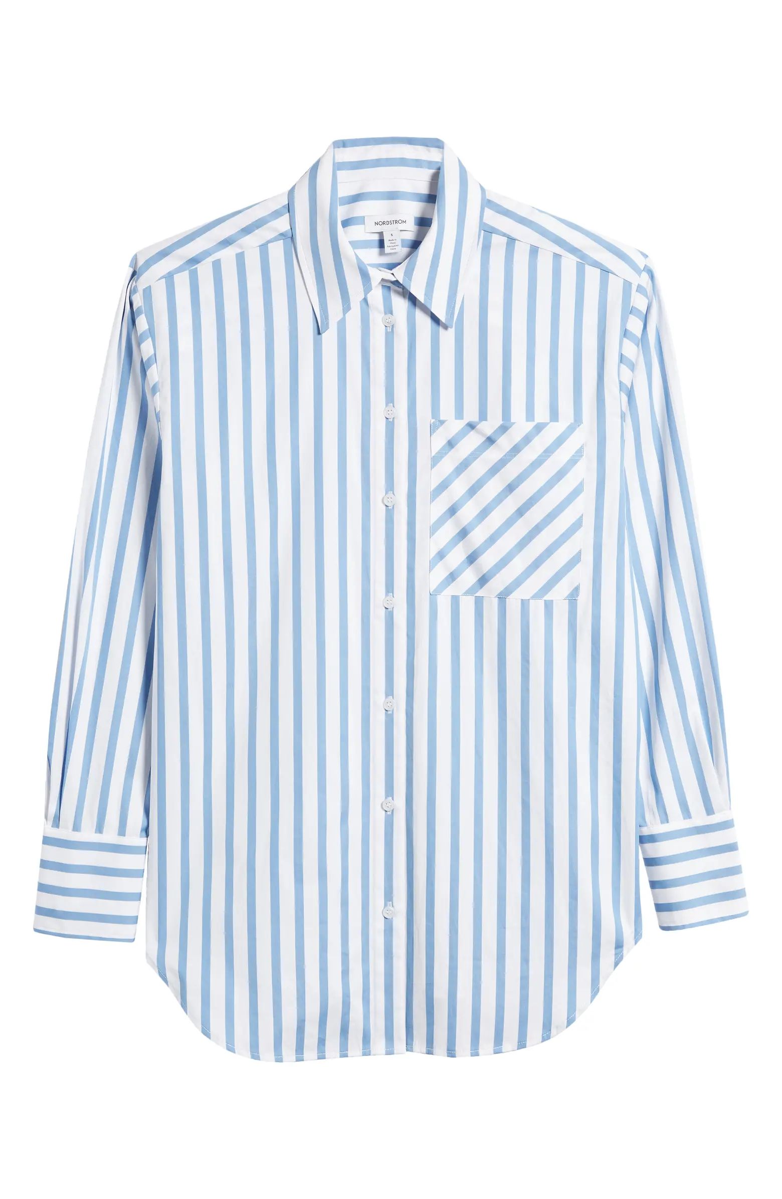 Stripe Long Sleeve Cotton Button-Up Shirt | Nordstrom