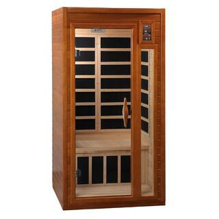 Barcelona 1 to 2-Person Hemlock Wood Low EMF FAR Infrared Sauna For Home | The Home Depot