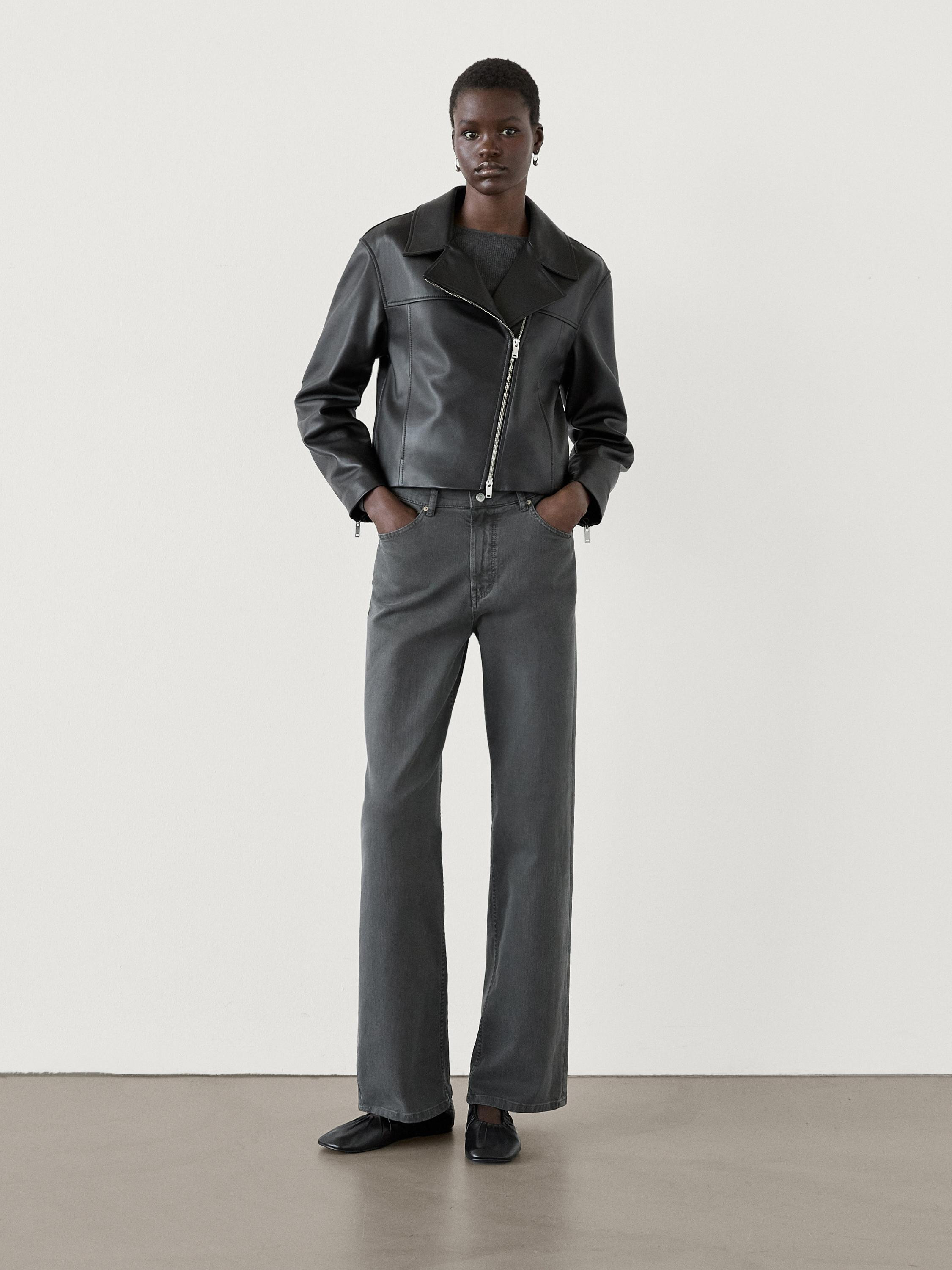 Bikerjacke aus Nappaleder | Massimo Dutti DE