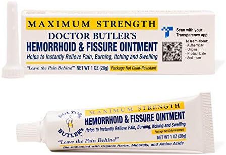 Doctor Butler's Hemorrhoid & Fissure Ointment - Hemorrhoid Treatment with Lidocaine, Aloe Vera, A... | Amazon (US)