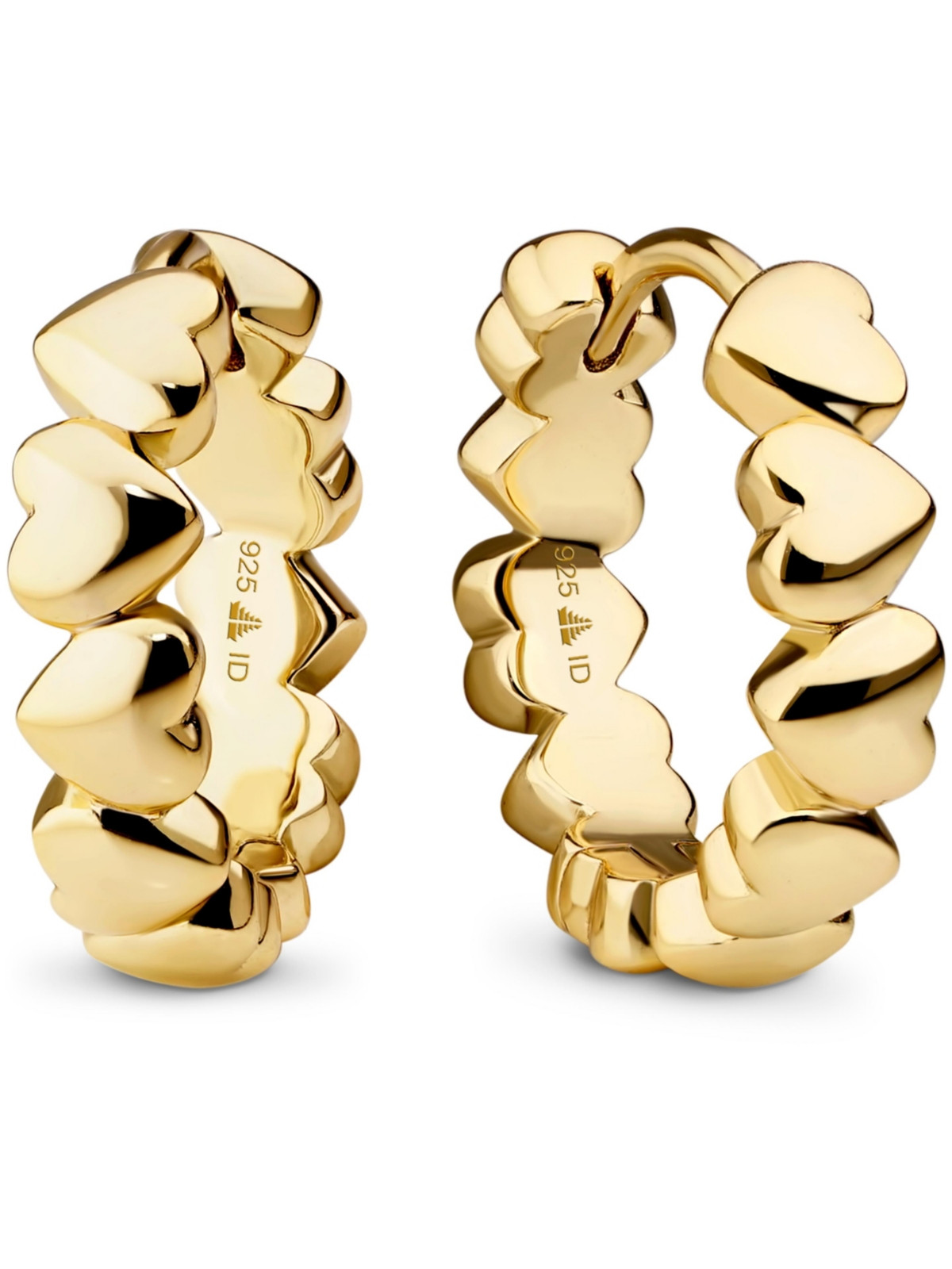 Devata Sweet Heart Hoop Earrings in Gold Plated Sterling Silver - Gold | Macy's