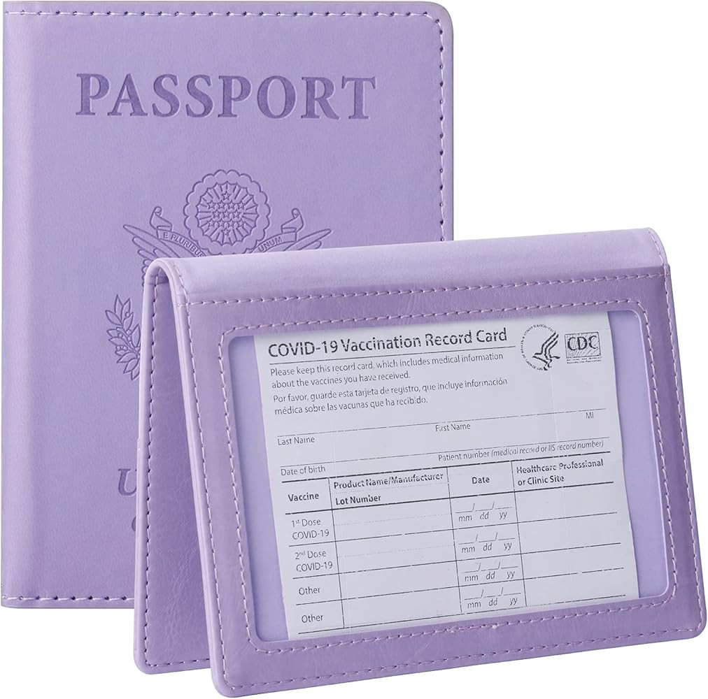 TIGARI Passport and Vaccine Card Holder Combo, PU Leather Passport Holder with Vaccine Card Slot,... | Amazon (US)