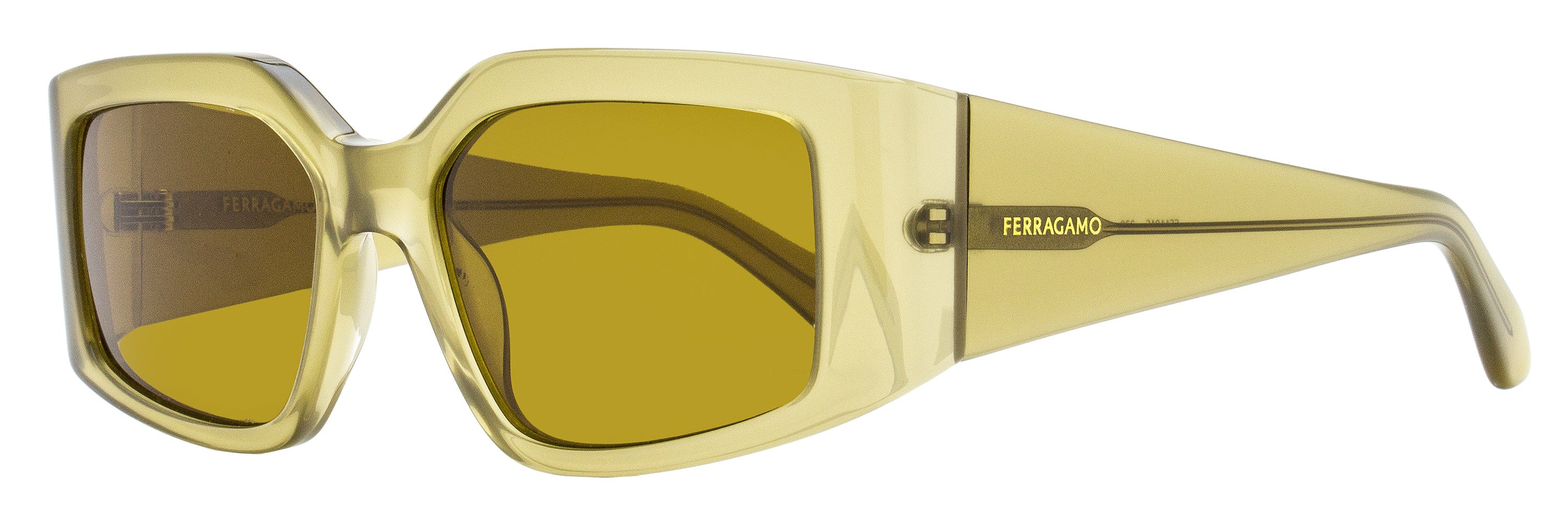 Ferragamo Women's Modified Rectangle Sunglasses SF1101S 330 Opaline Olive 54mm | Shop Simon