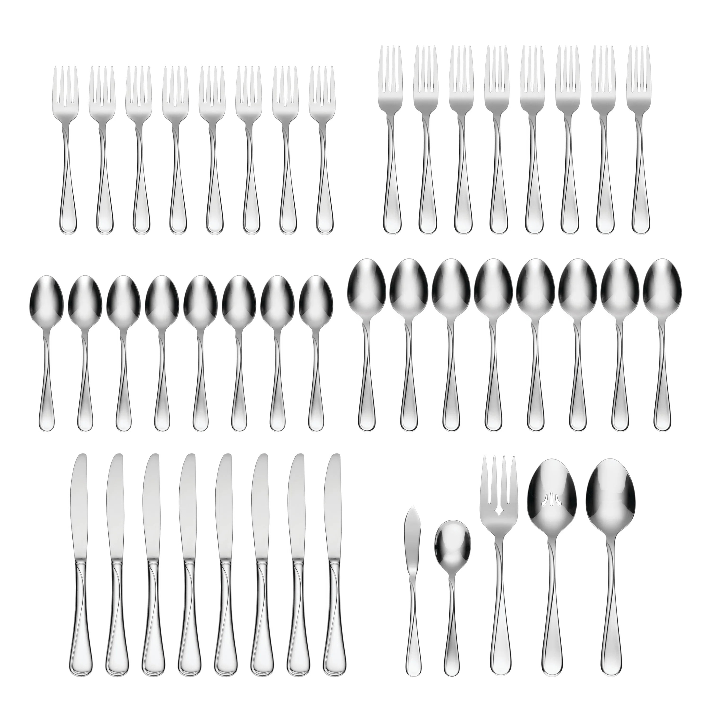 Oneida Flight 45-Piece Stainless-Steel Flatware Set, Service for 8 (2865045A) | Wayfair North America