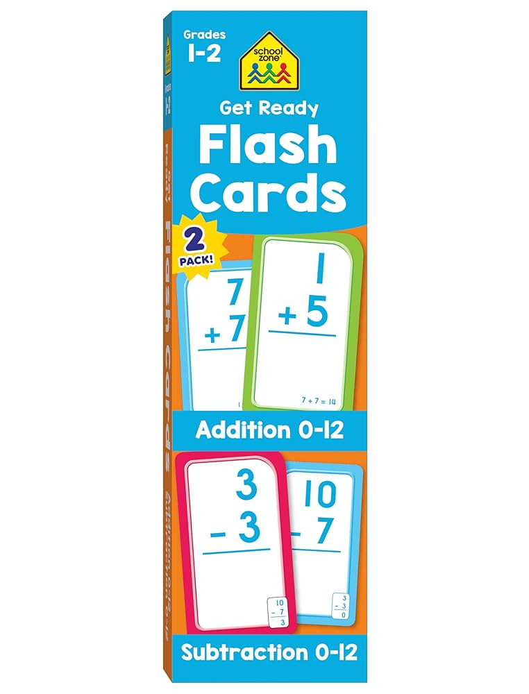 School Zone Get Ready Flash Cards Addition & Subtraction 2-Pack: 108 Math Cards, 1st Grade, 2nd G... | Amazon (US)