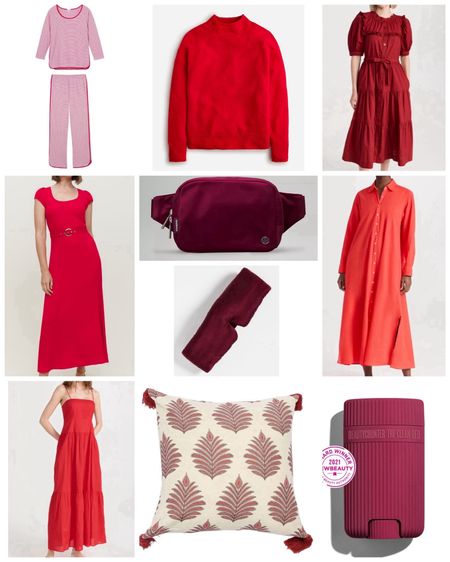 Zodiac Lucky Colors for 2024: Aries (Red) & Aquarius (Crimson) ❤️ This belted dress would be beautiful for a Valentine’s Day dinner now & with sandals when the weather warms up. Add a touch of this power color to your home with pillows! Cozy up in my favorite striped pajamas. 

#LTKSeasonal #LTKstyletip #LTKfindsunder100
